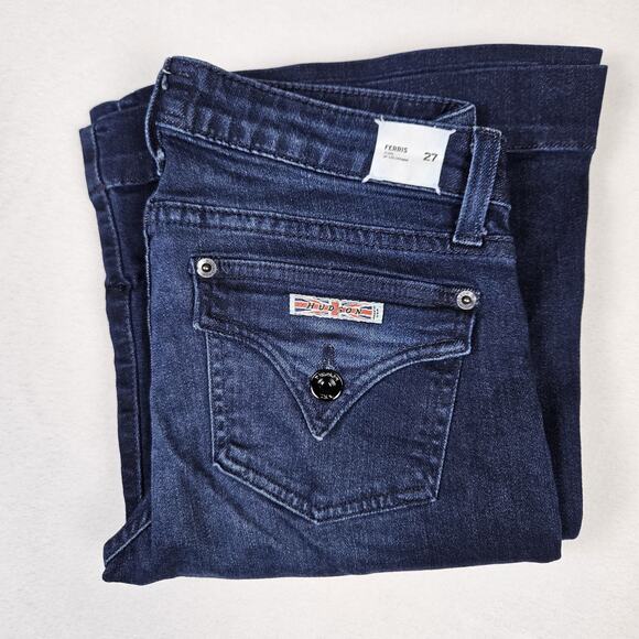 Hudson Ferris Flare Jeans Womens Dark Wash Stretch Denim Flap Pocket Low Rise 27 - Picture 16 of 16